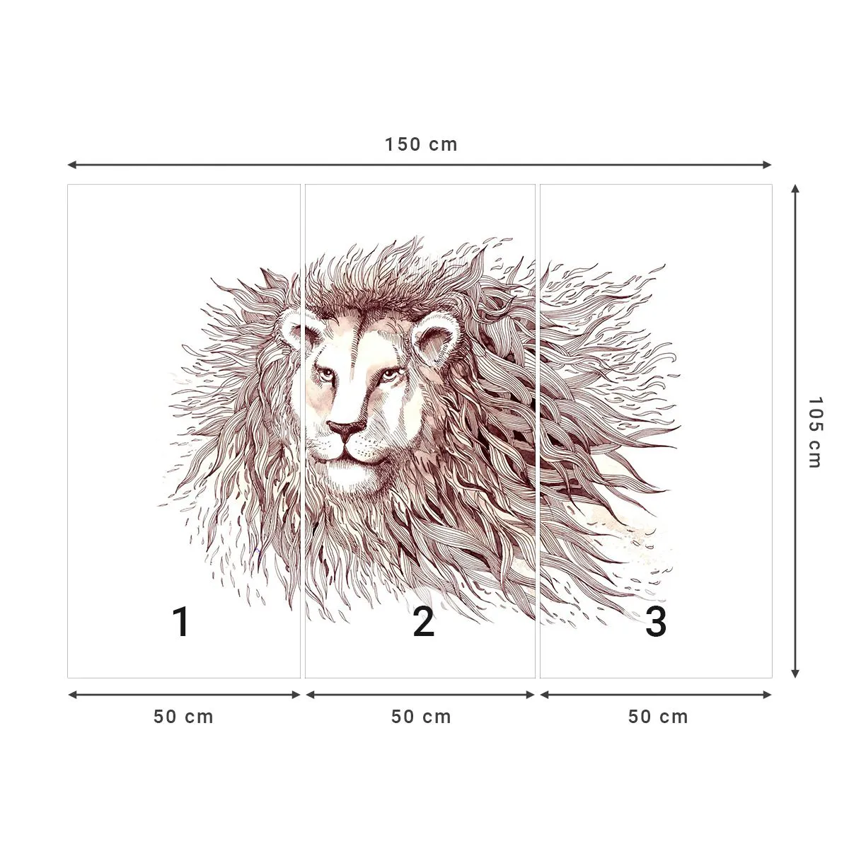 Tapet Premium Sand - Împăratul flamboaiant - Animale, Leu, Abstracția - 150x105 cm