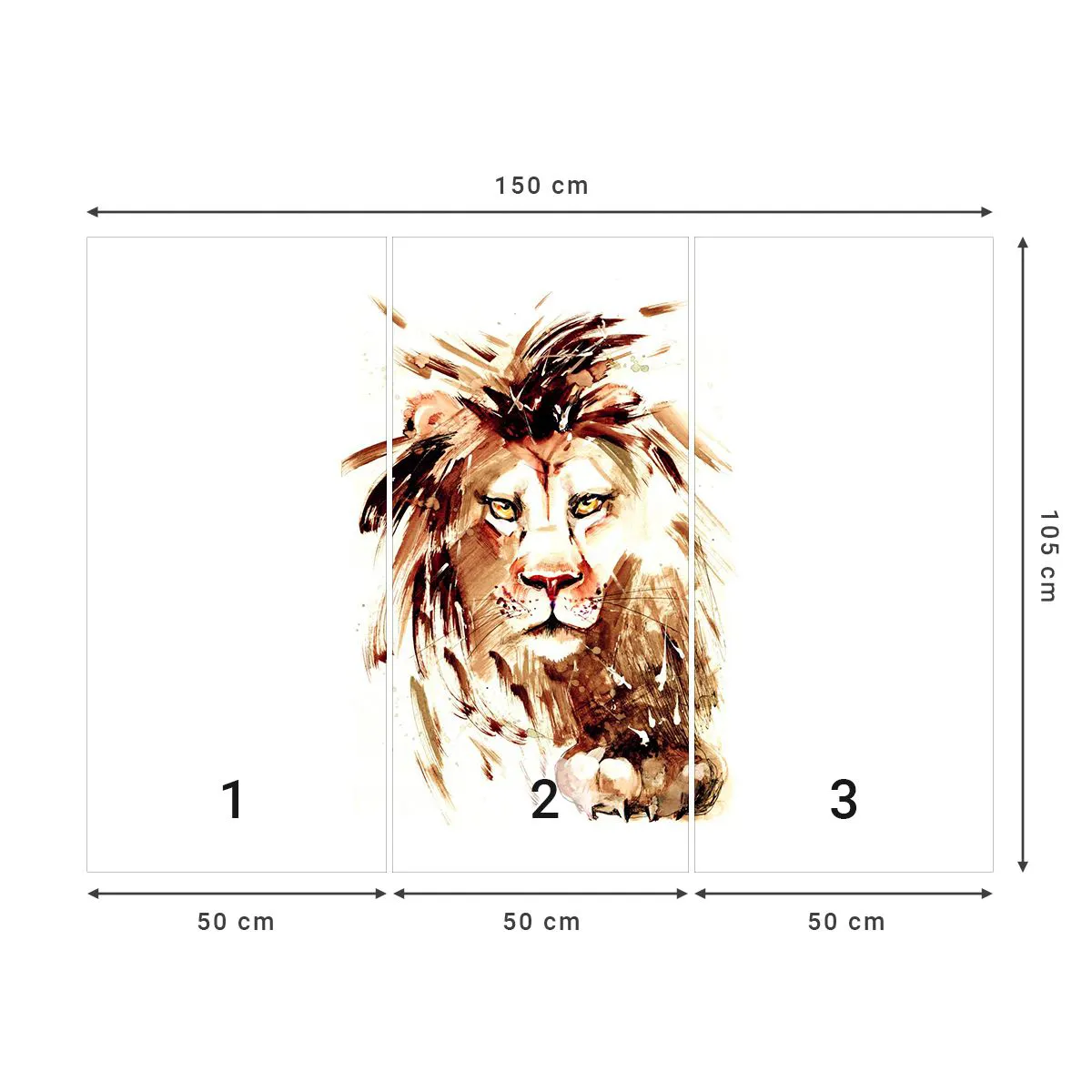 Photo Wallpaper Premium Canvas - Strength and Dignity - Animals, Lion, Abstraction - 150x105 cm