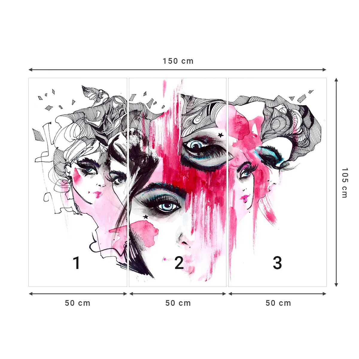 Papel de Parede Standard Eco - , - Olho de mulher, Rosto de mulher, Pedaço - 150x105 cm