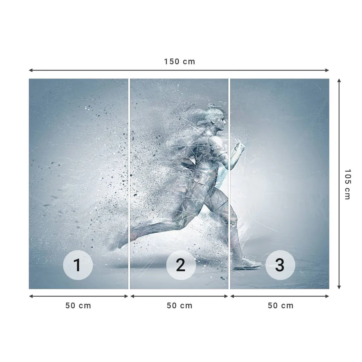 Fototapeta Premium Canvas - Energie krystalicky čistá - Abstrakce, Grafika, Běžec - 150x105 cm