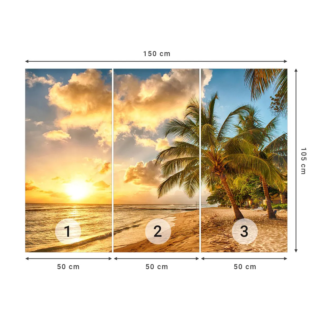 Photo Wallpaper Standard Eco - Eternal Summer, Always Holidays - Landscape, Beach, Coconut Palm - 150x105 cm