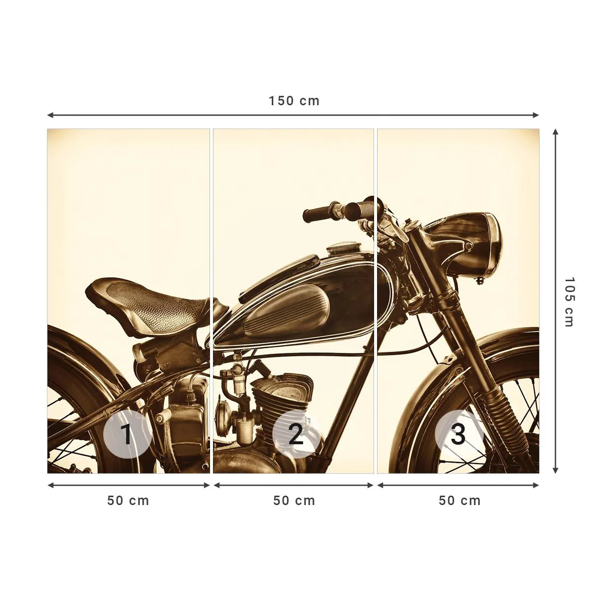 Fotomurali Autoadesivo Deluxe Sticker - Nostalgia per la classicità - Moto, Vintage ▾, Settore automobilistico - 150x105 cm