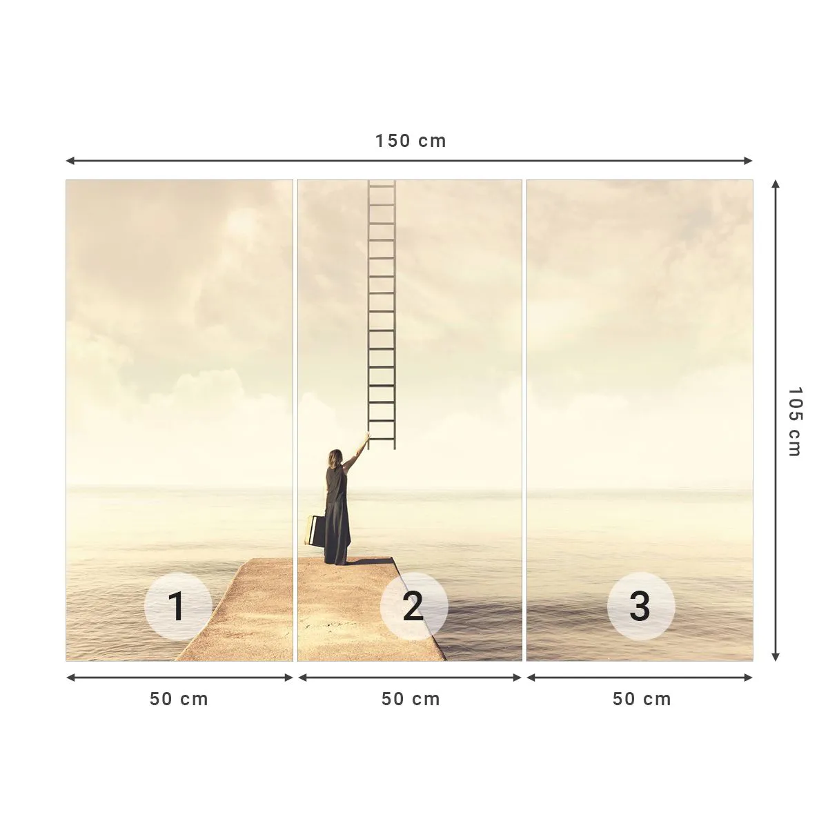 Tapet Premium Canvas - O călătorie conceptuală - Abstracția, Femeie, Scară - 150x105 cm
