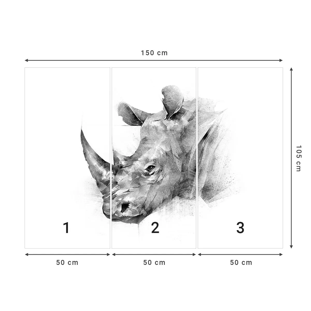 Fotótapéta Standard Eco - Afrikai portré - Absztrakció, Orrszarvú, Állatok - 150x105 cm