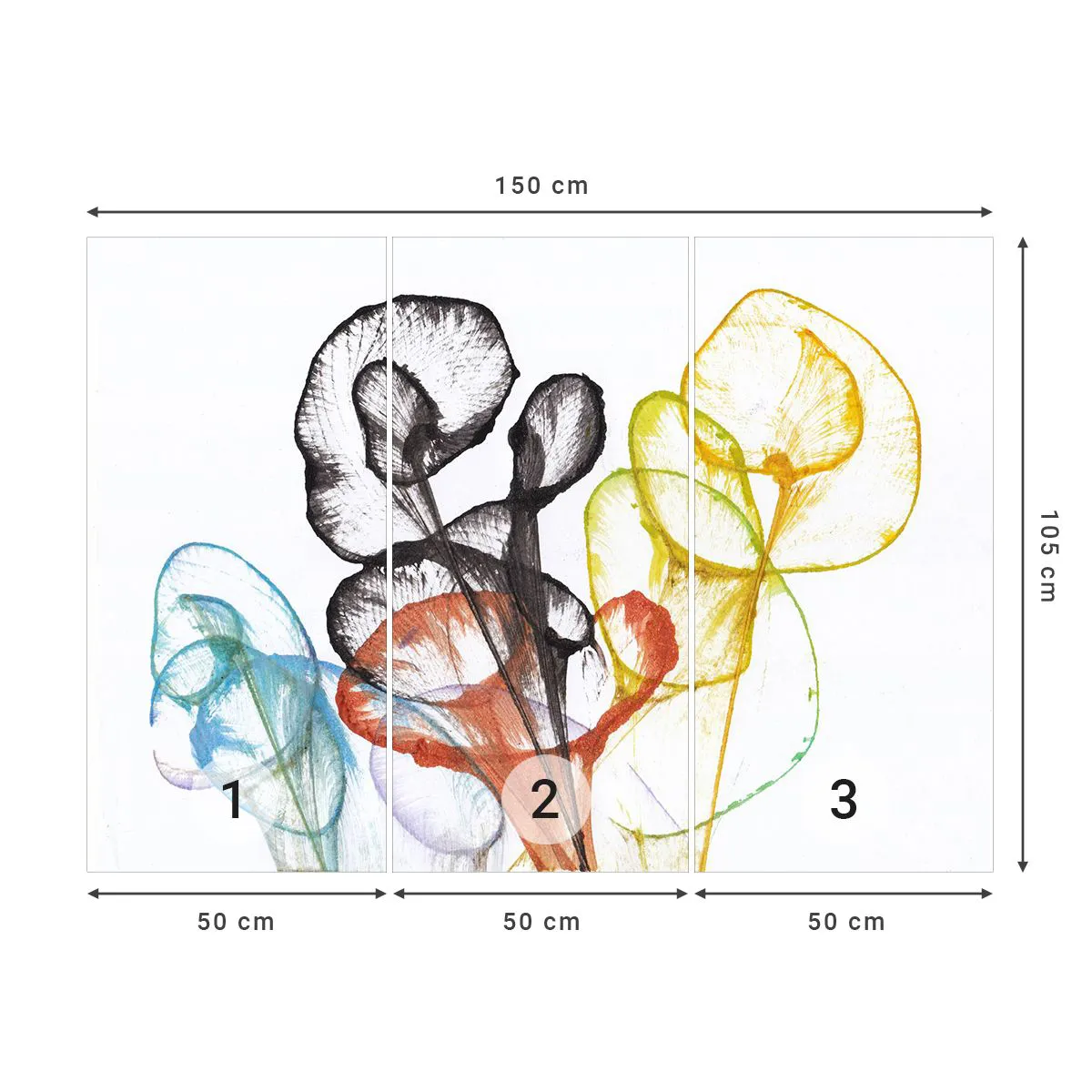 Papel de Parede Premium Sand - Flores com alma - Flores, Abstração, Gráficos - 150x105 cm