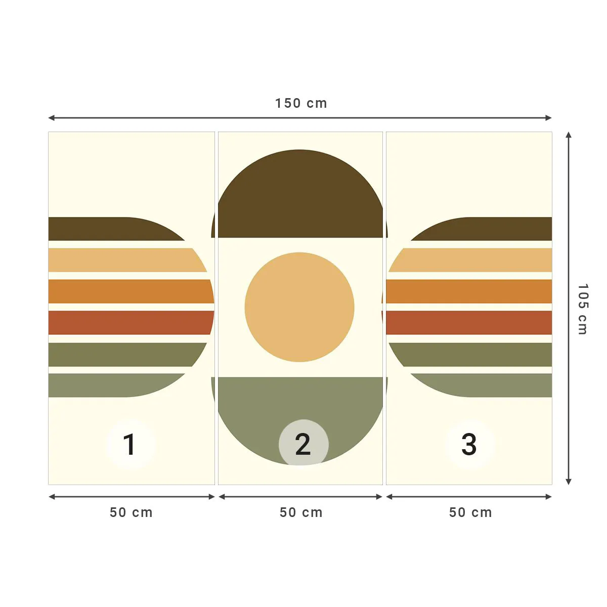 Fototapet Premium Canvas - I jordens färger - Abstraktion, Bit, Grafik - 150x105 cm