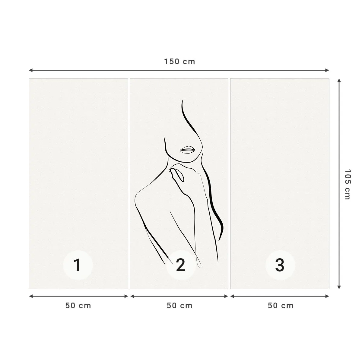 Fototapete Premium Canvas - Eine Welle der Melancholie - Abstraktion, Frauenkörper, Grafik - 150x105 cm