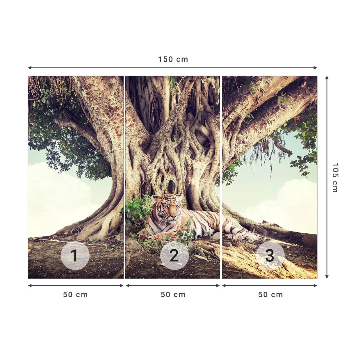 Fotomurali Premium Canvas - Vista dal Libro della Genesi - tigre del Bengala, India, Paesaggio - 150x105 cm