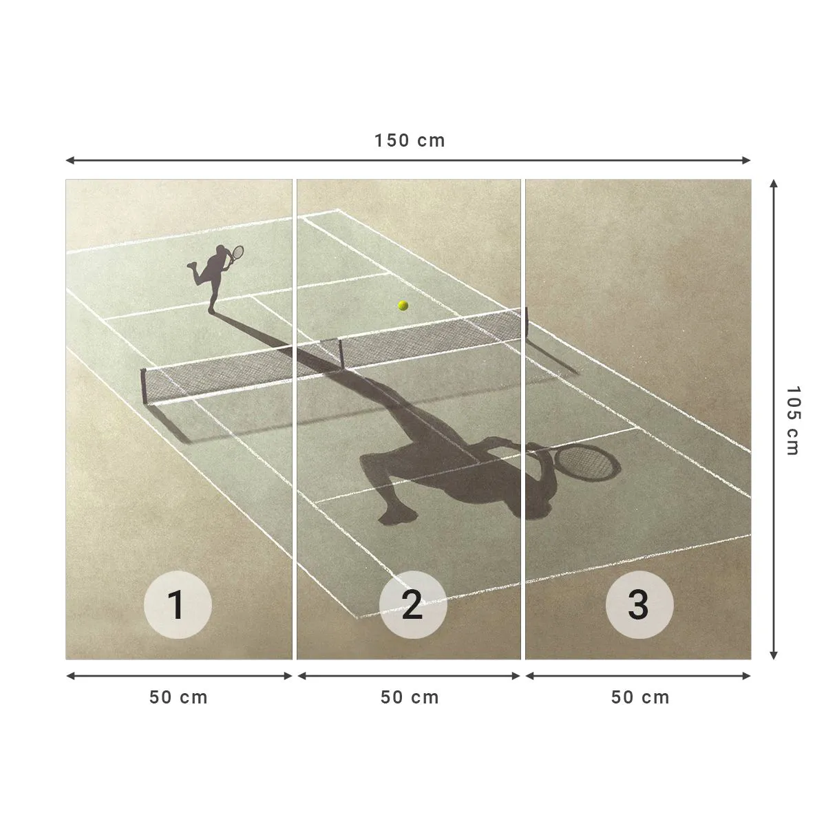 Fototapete Premium Sand - Überwinde dich selbst - Tennis, Gerichte, Sport - 150x105 cm