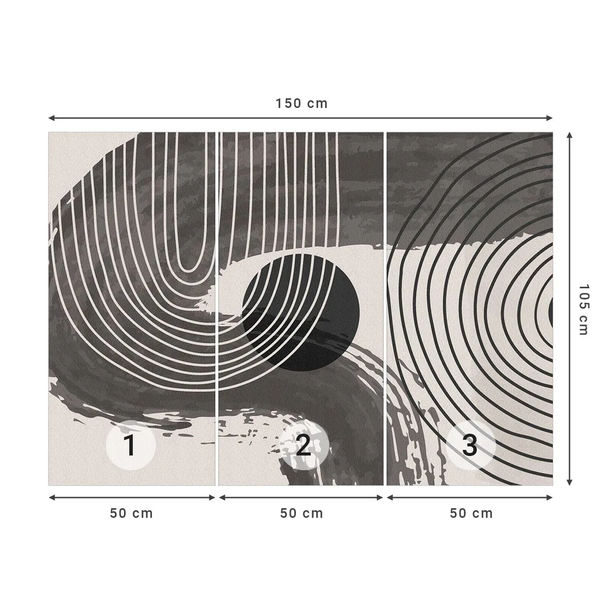 Fototapete Standard Eco - Oval gewinnt - Abstraktion, Minimalismus, Stück - 150x105 cm