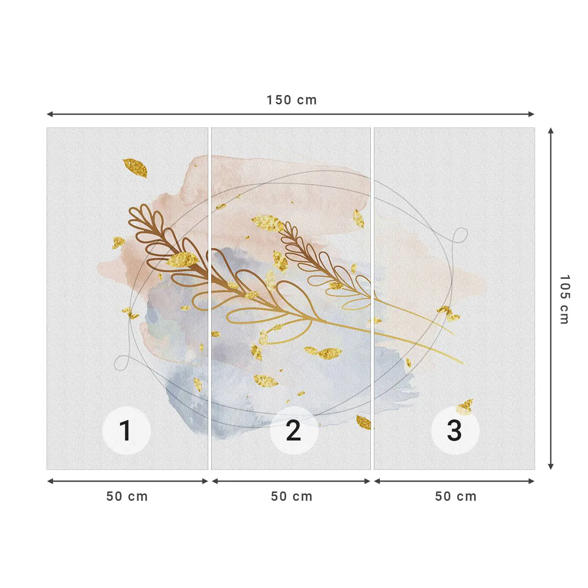 Papier Peint Photo Premium Canvas - Explosion d'or - Brillant, Minimaliste, Moderne - 150x105 cm