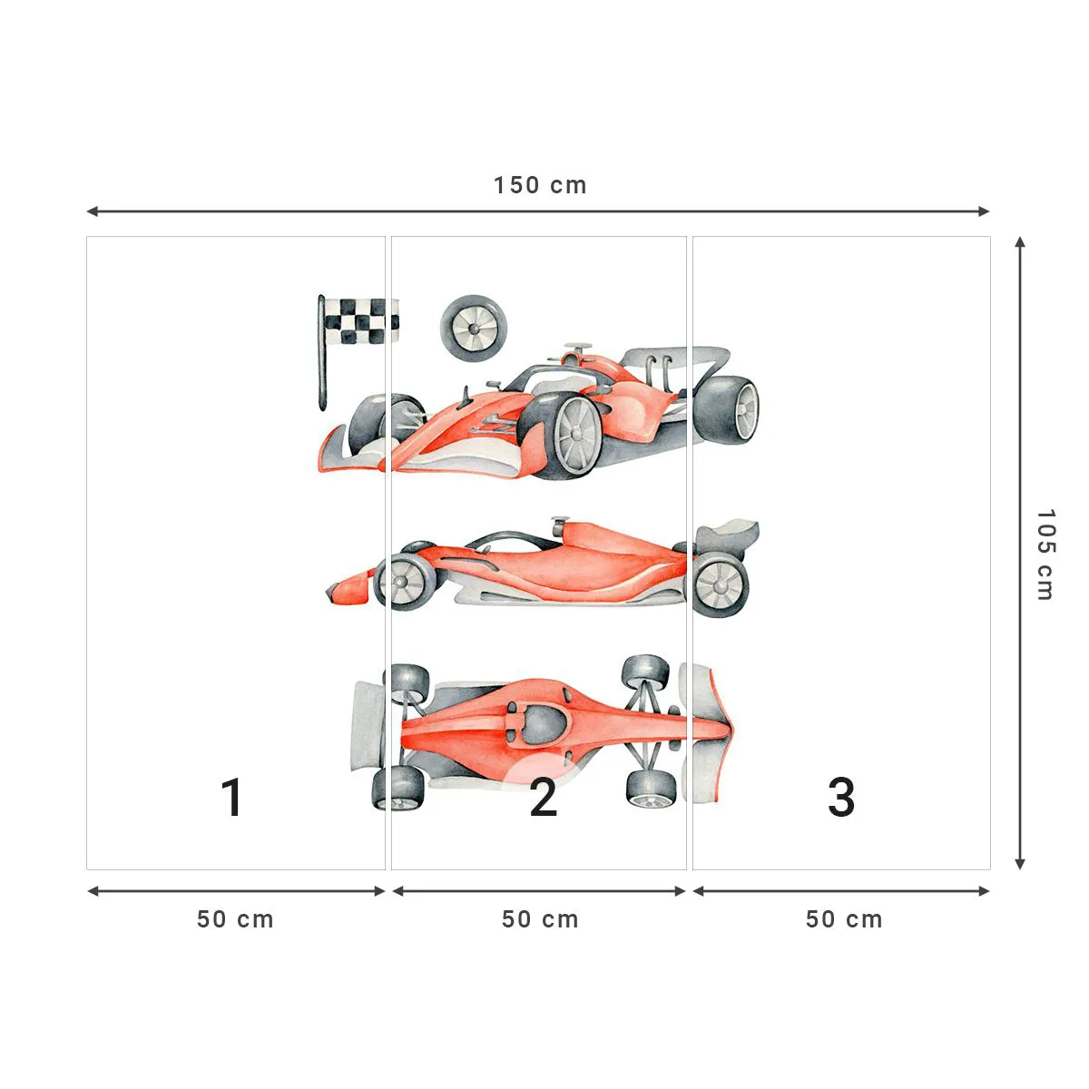 Photo Wallpaper Premium Sand - Race for the Dreams - Race cars, Cars, Children's - 150x105 cm