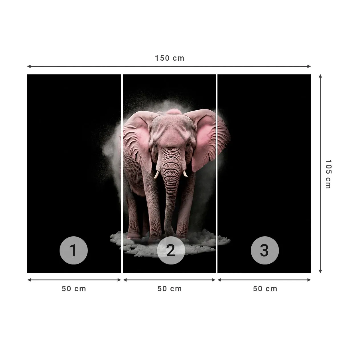 Papier Peint Photo Standard Eco - Ne pensez pas à un éléphant rose ! - Soleil, Safari, Afrique - 150x105 cm