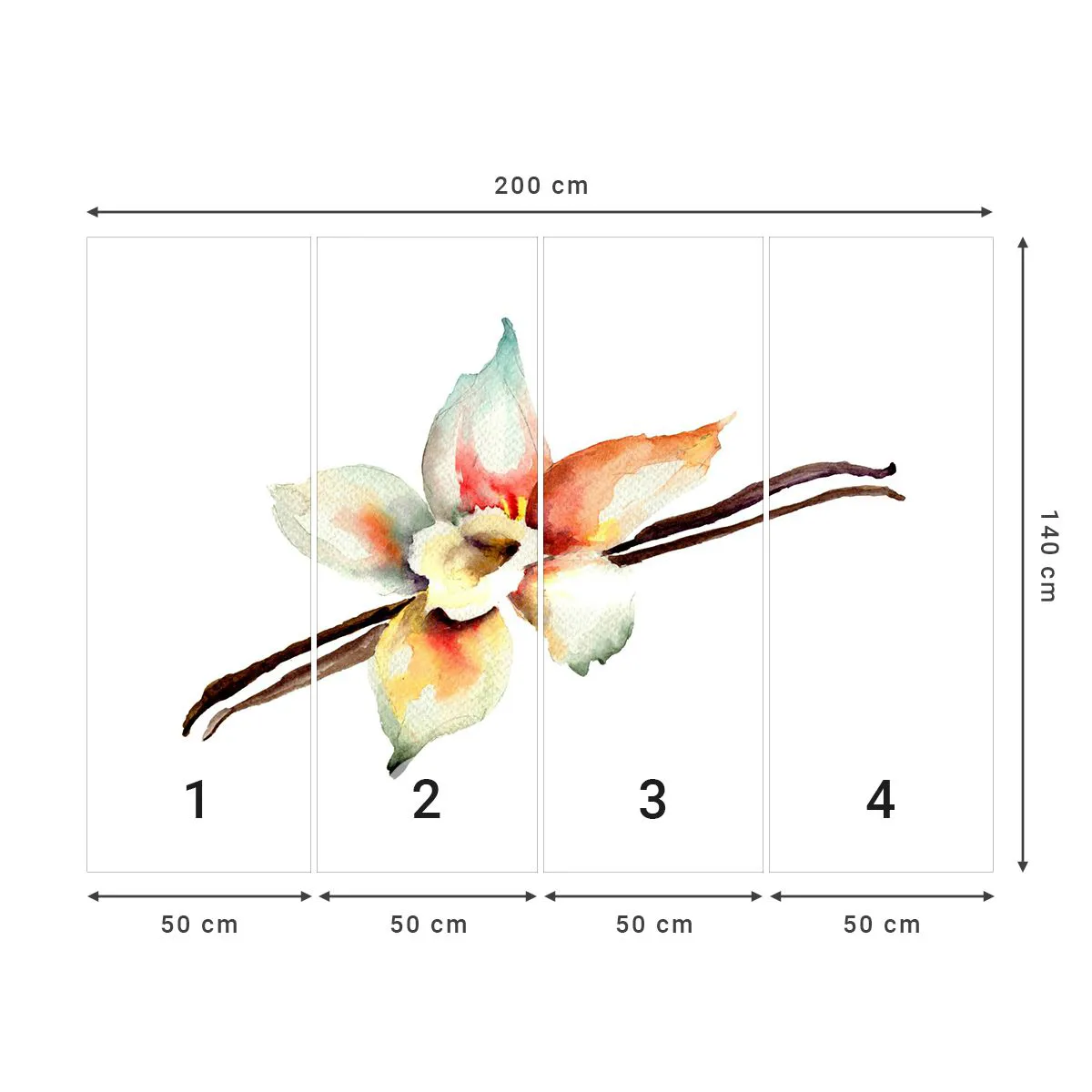 Tapet Premium Sand - Dulceața stropită - Floare de vanilie, Floare, baton de vanilie - 200x140 cm