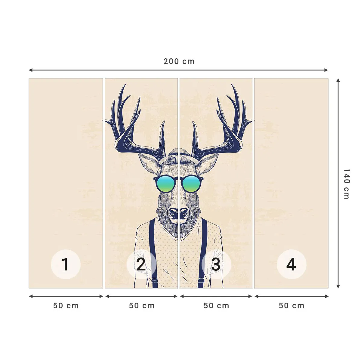 Fotomural Standard Eco - ¿Y a quién esperabas? - Abstracción, Pedazo, Ciervo - 200x140 cm