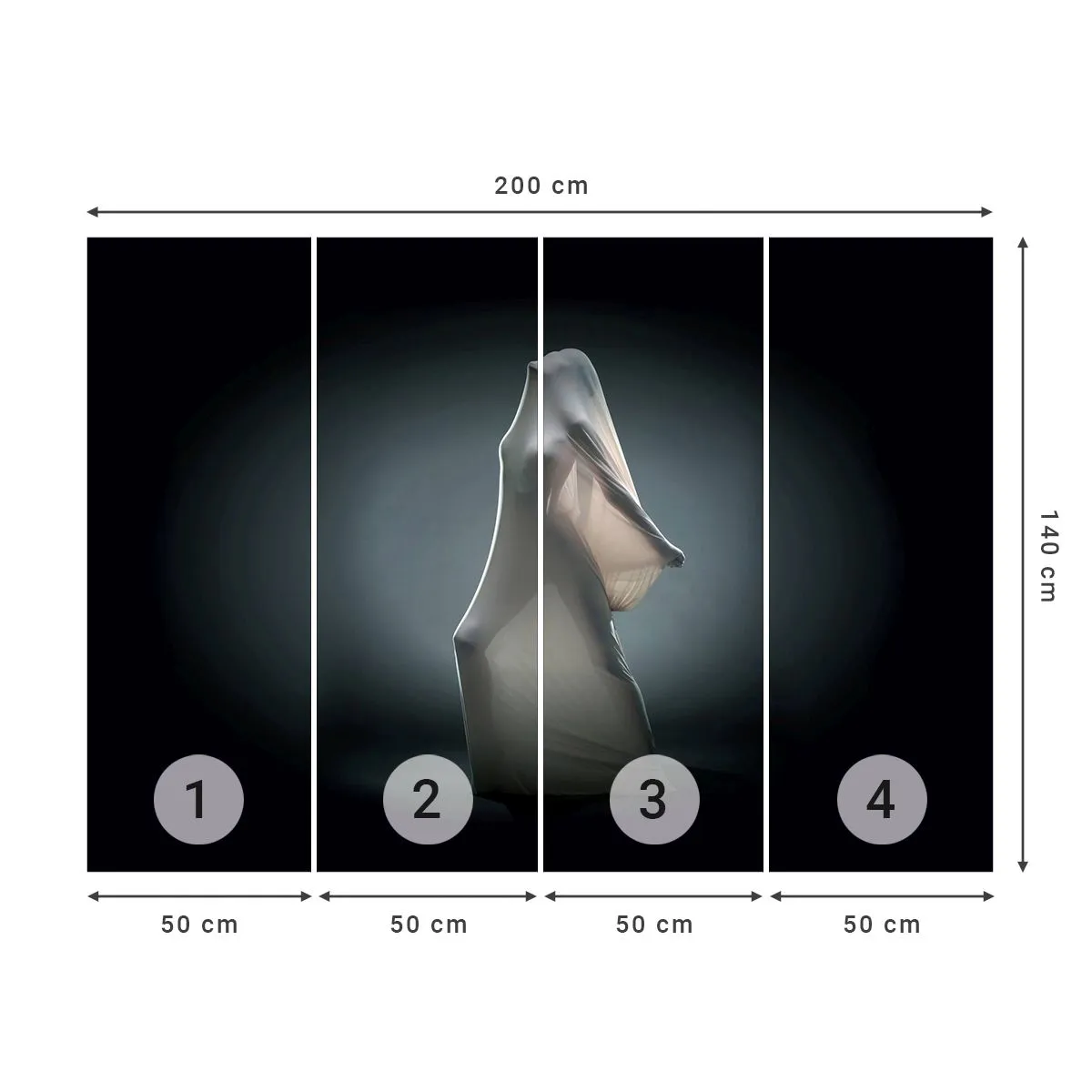 Fototapete Premium Sand - Versteckte Wünsche - Frau, Tanzen, Stück - 200x140 cm