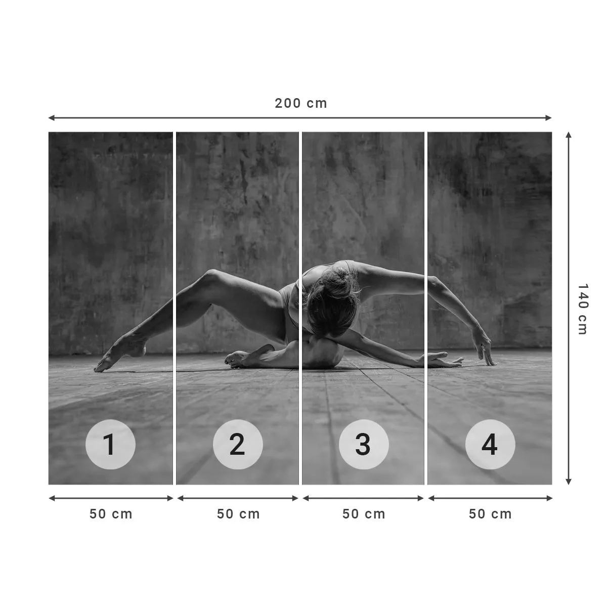 Photo Wallpaper Standard Eco - Found Symmetry - Ballerina, Ballet, Dance - 200x140 cm