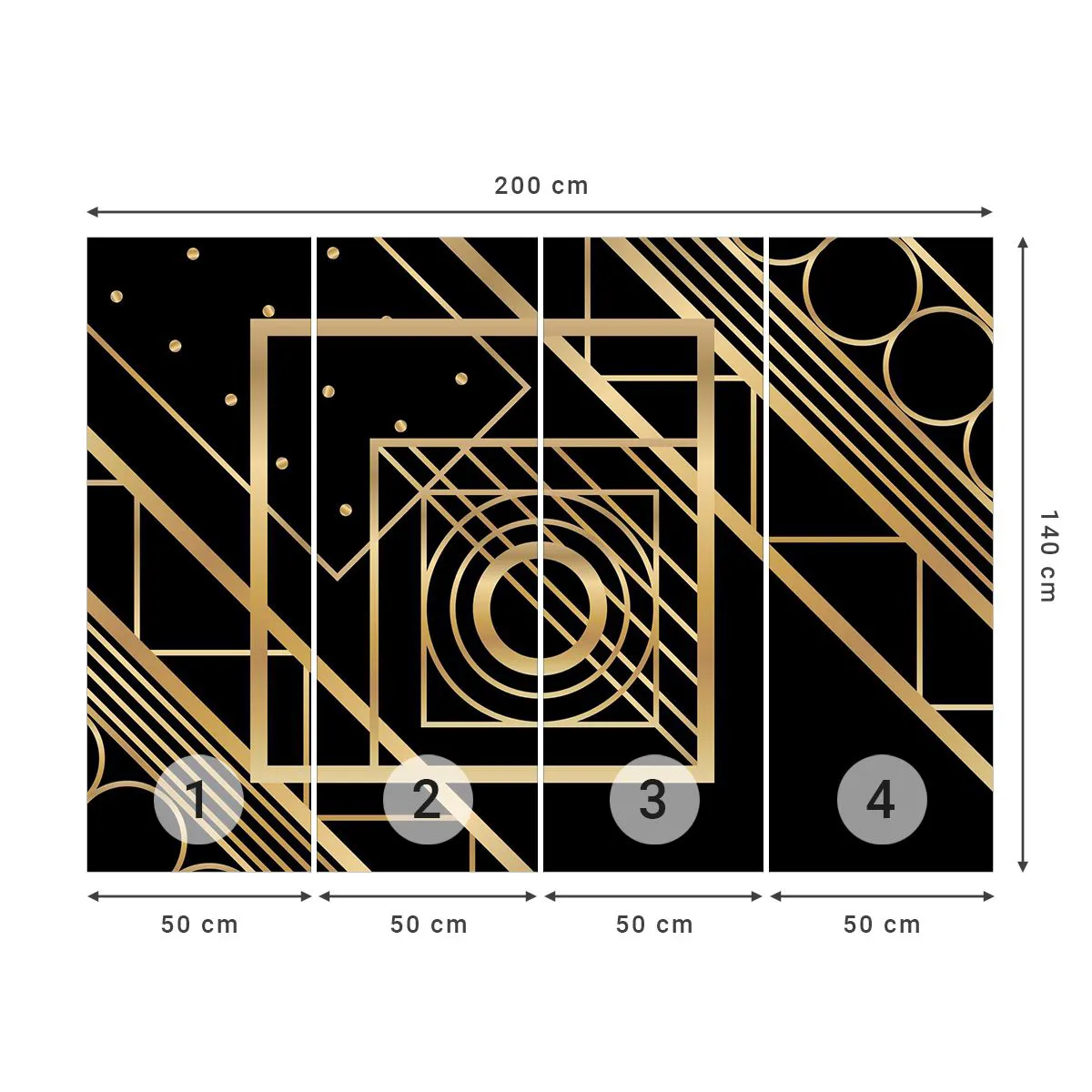 Fototapeta Premium Sand - Zlatá geometrie - Abstrakce, Kus, Grafika - 200x140 cm