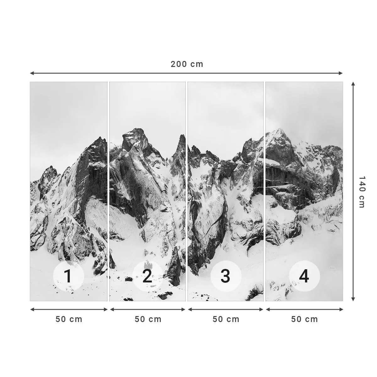 Tapet Premium Canvas - Amenințarea crestei de granit - Peisaj, Munţi, Alpi - 200x140 cm