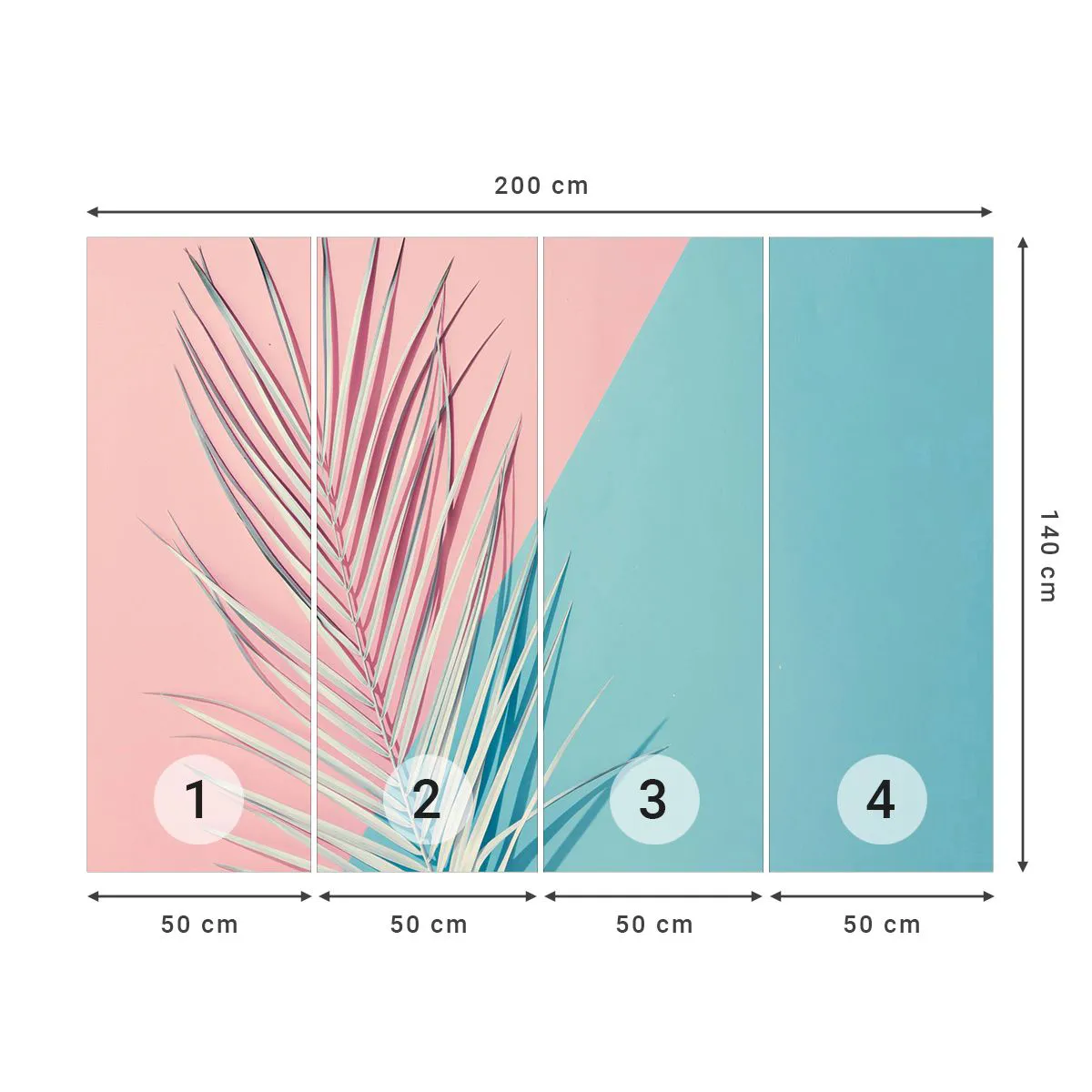 Photo Wallpaper Standard Eco - Tropical impression - Palm Leaf, Abstraction, Graphics - 200x140 cm