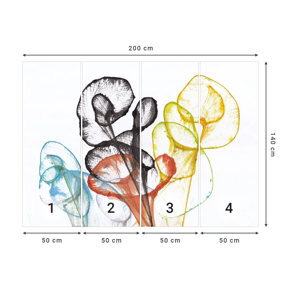 Papel de Parede Premium Sand - Flores com alma - Flores, Abstração, Gráficos - 200x140 cm