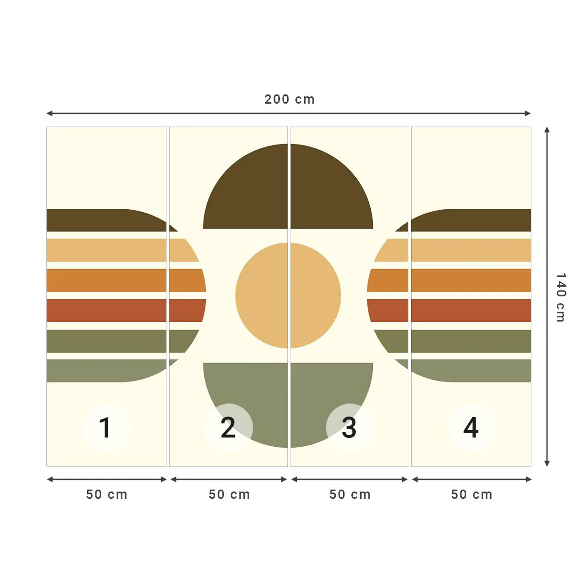 Tapet Autoadeziv Deluxe Sticker - În culorile pământului - Abstracția, Bucată, Grafică - 200x140 cm