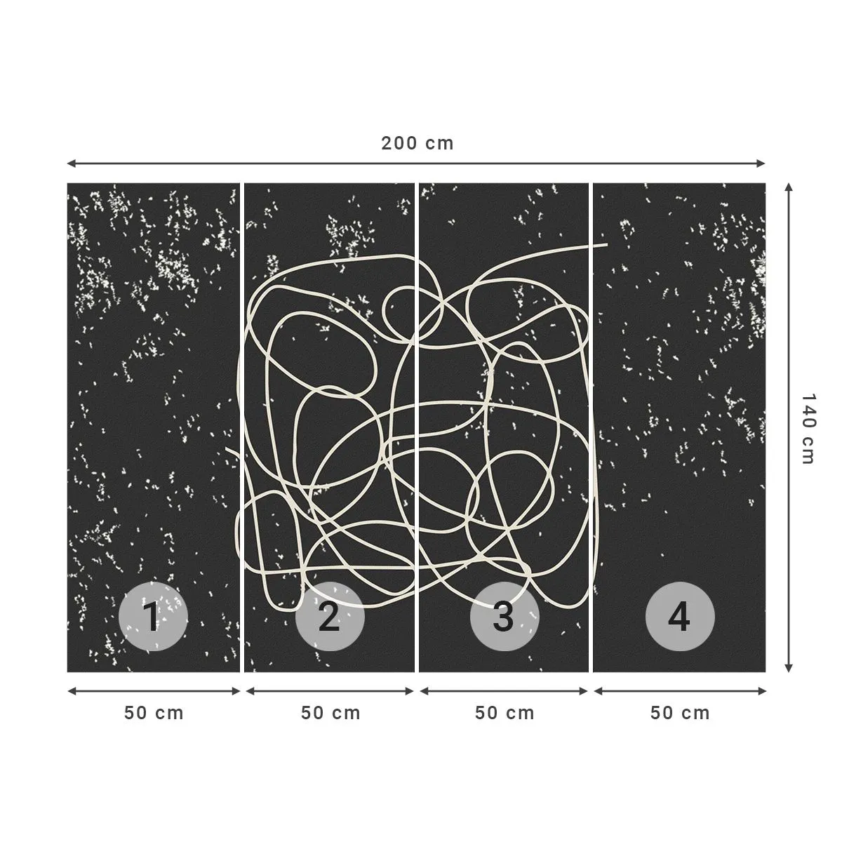 Fototapete Standard Eco - Wandernde, umherschweifende Gedanken - Abstraktion, Grafik, Stück - 200x140 cm