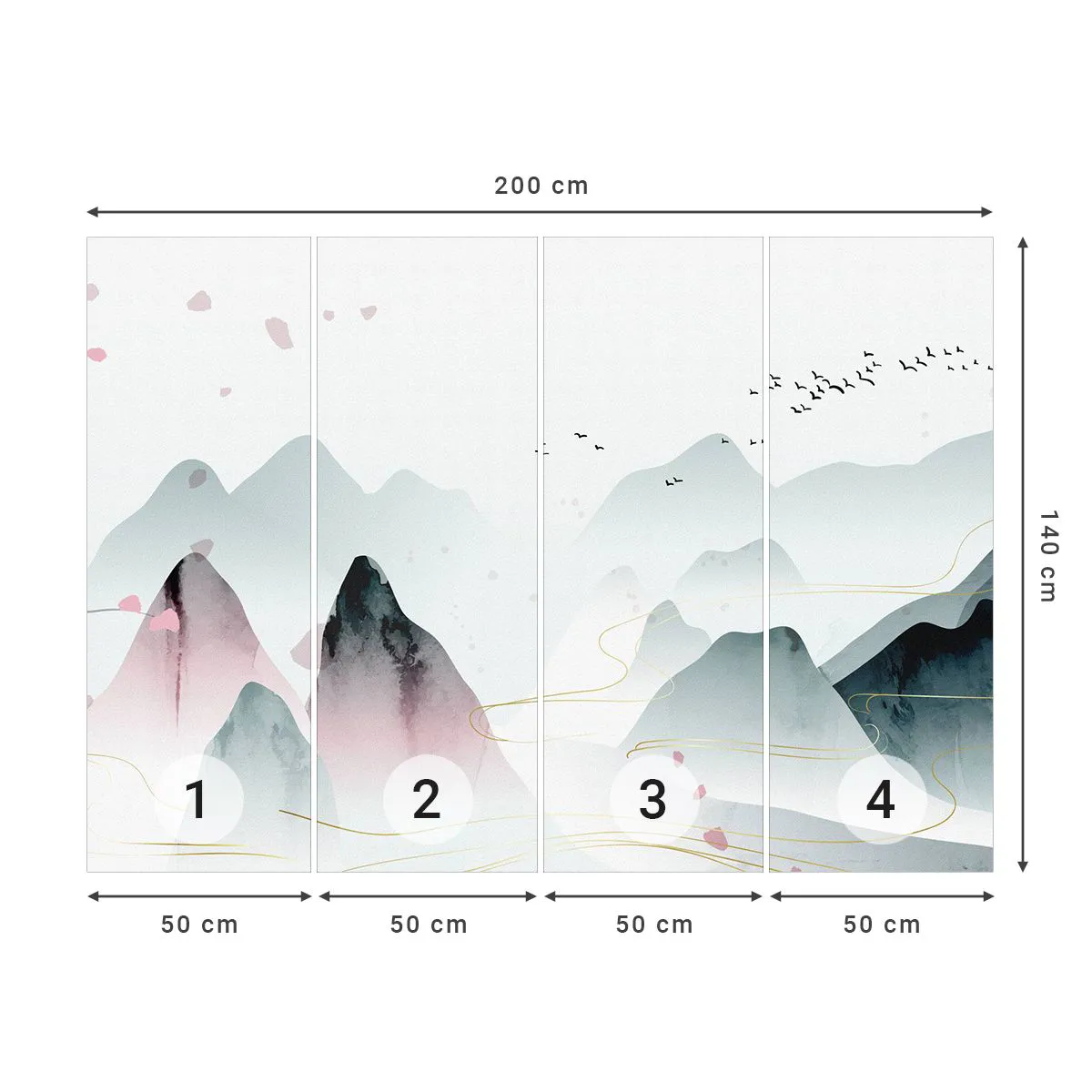 Fototapeta Premium Sand - Ponad szczytami - Krajobraz, Ptaki, Góry - 200x140 cm