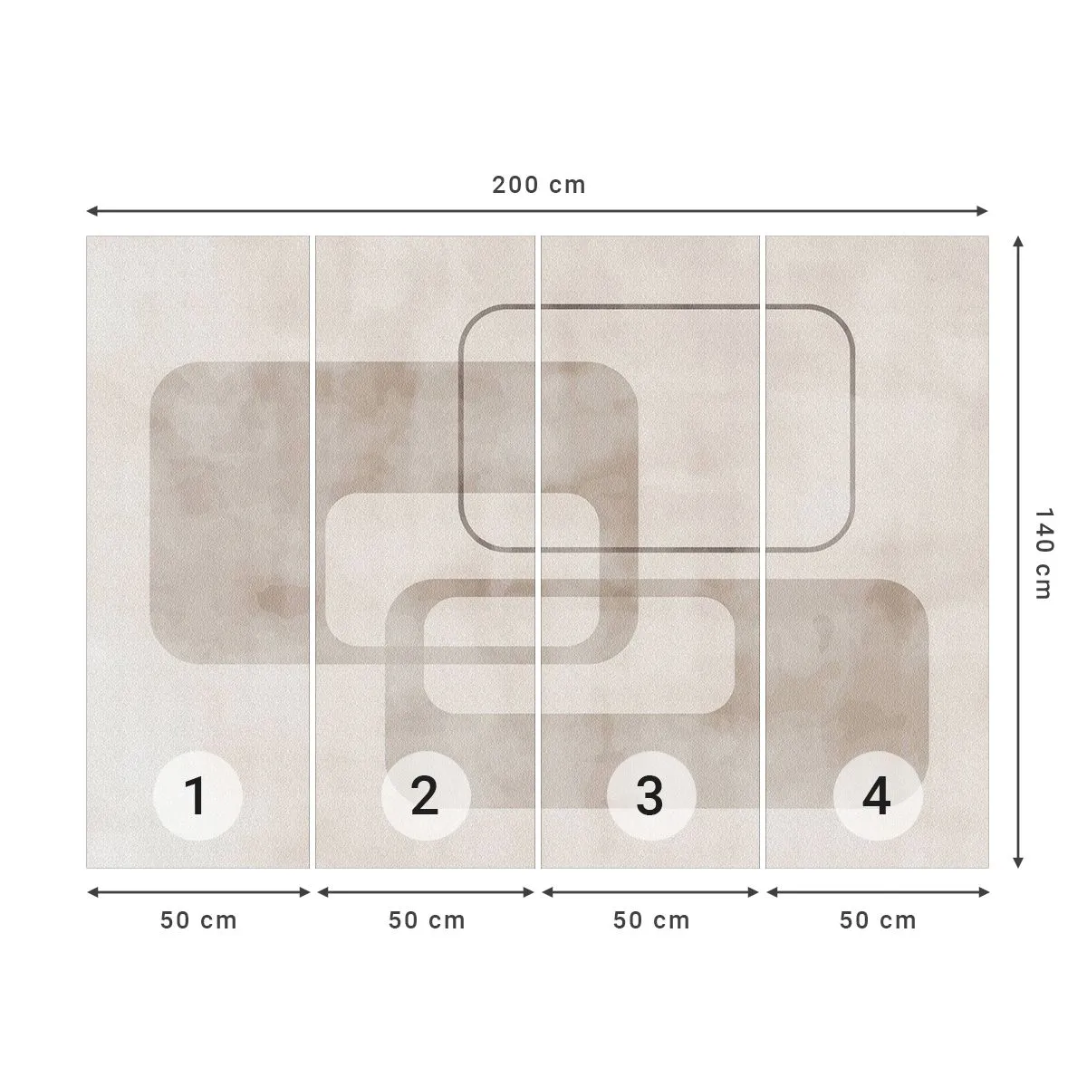 Fototapeta Premium Sand - Geometryczna fuga - Kształty, Minimalizm, Jasny - 200x140 cm