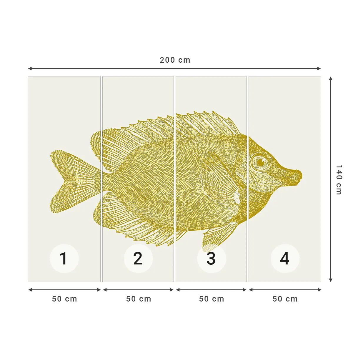 Fototapet Premium Sand - Fisk och det är allt - Fisk, Seaside, Djur - 200x140 cm