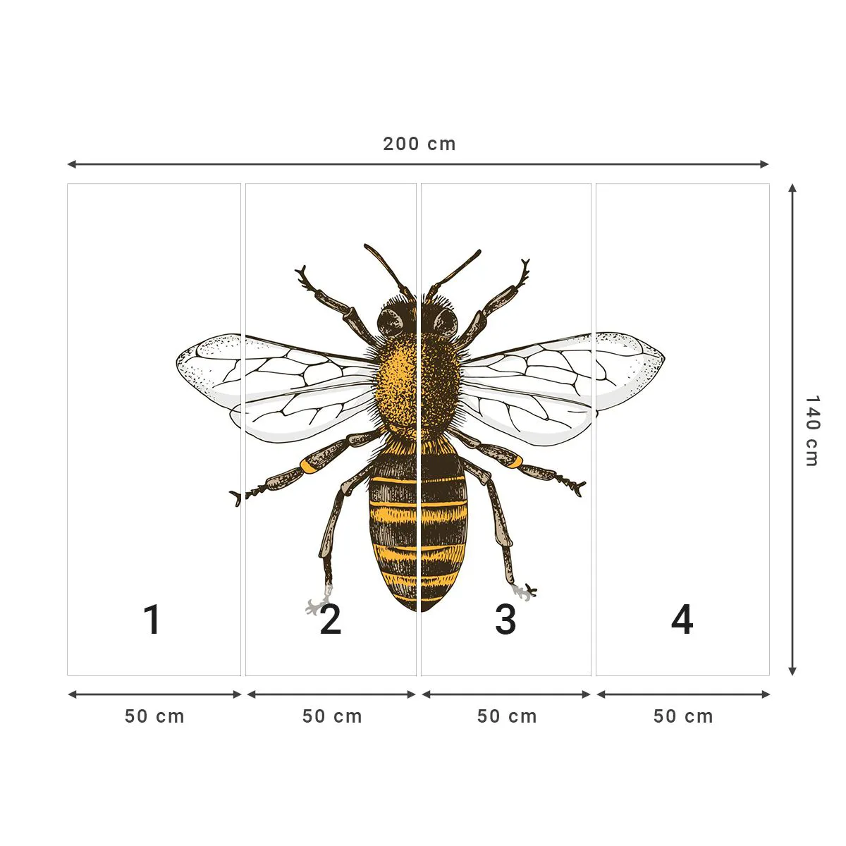 Fototapeta Standard Eco - Krásna a dobrá - Bee, Hmyz, Príroda - 200x140 cm