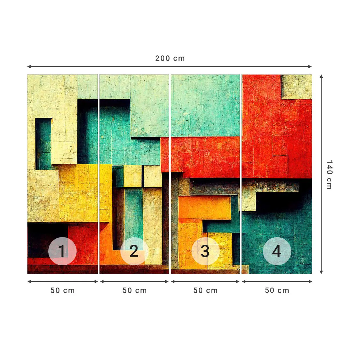 Papel de Parede Premium Sand - Festival de ângulos vivos - 3D, Pedaço, Geométrico - 200x140 cm