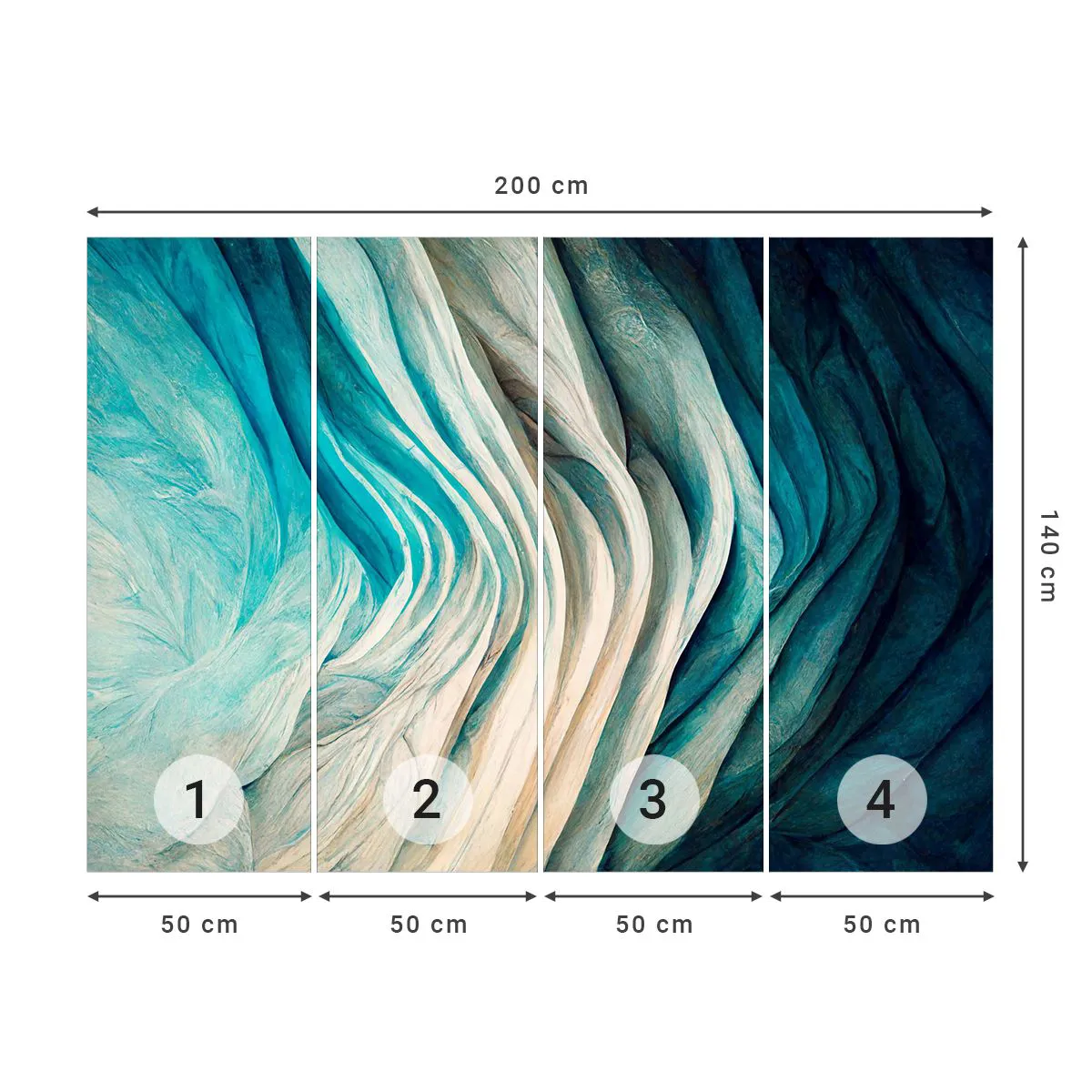 Fototapet Premium Canvas - Blå umættelighed - Stykke, 3D, Abstraktion - 200x140 cm