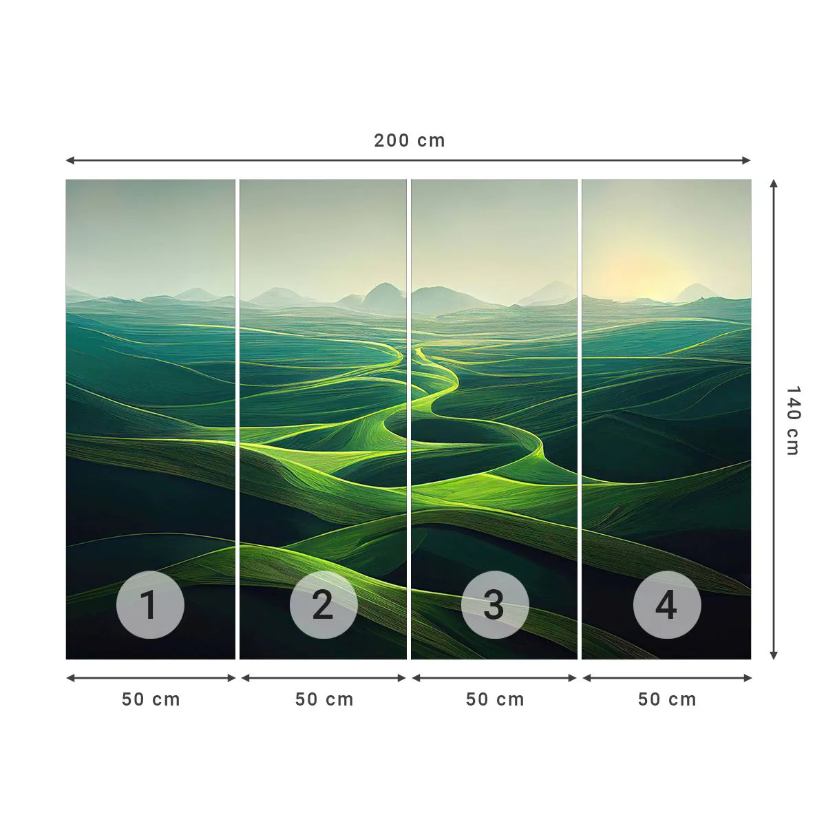 Fototapeta Premium Sand - V zelených údolích - Krajina, Louka, údolí - 200x140 cm