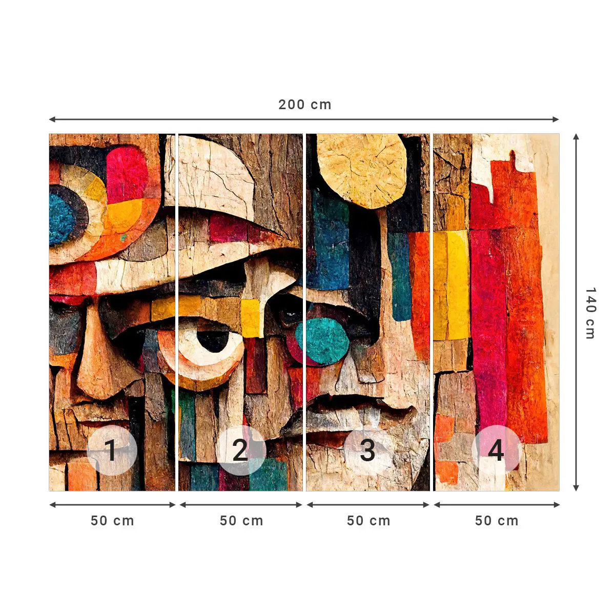 Fotobehang Premium Canvas - Ik zie je… - Abstractie, Hout, Beeldhouwwerk - 200x140 cm