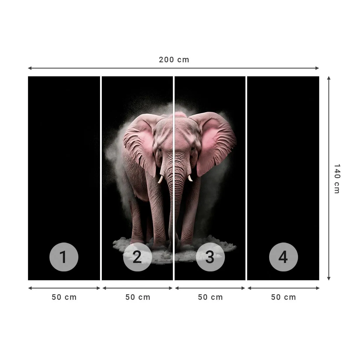 Fototapeta Premium Sand - Nie myśl o różowym słoniu! - Słońce, Safari, Afryka - 200x140 cm