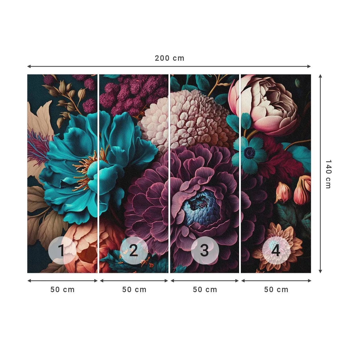 Papier Peint Photo Standard Eco - La nature en abondance - Fleurs, Botanique, Ancien - 200x140 cm