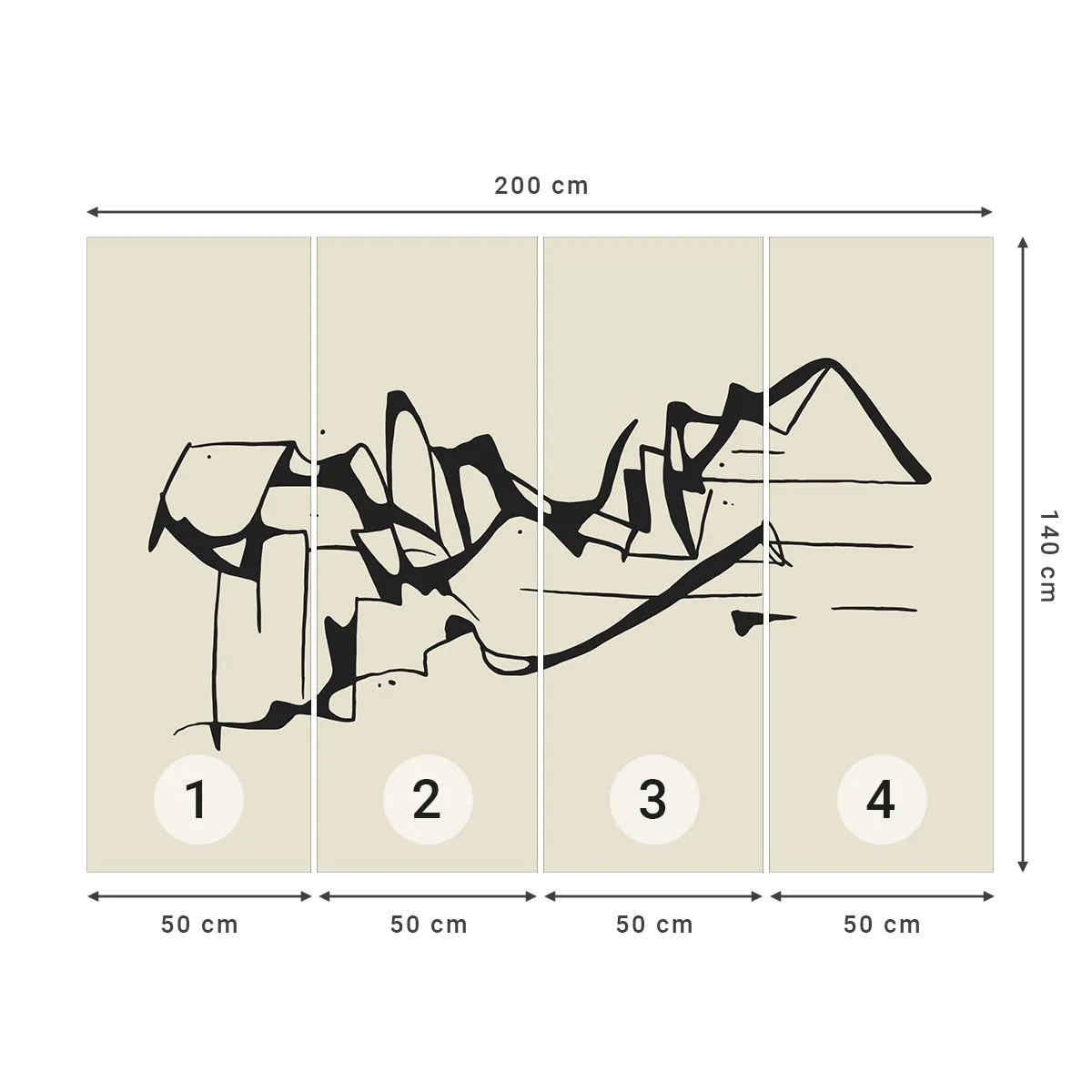 Tapet Standard Eco - Poate că peisajul - Minimalism, Bucată, Linia - 200x140 cm