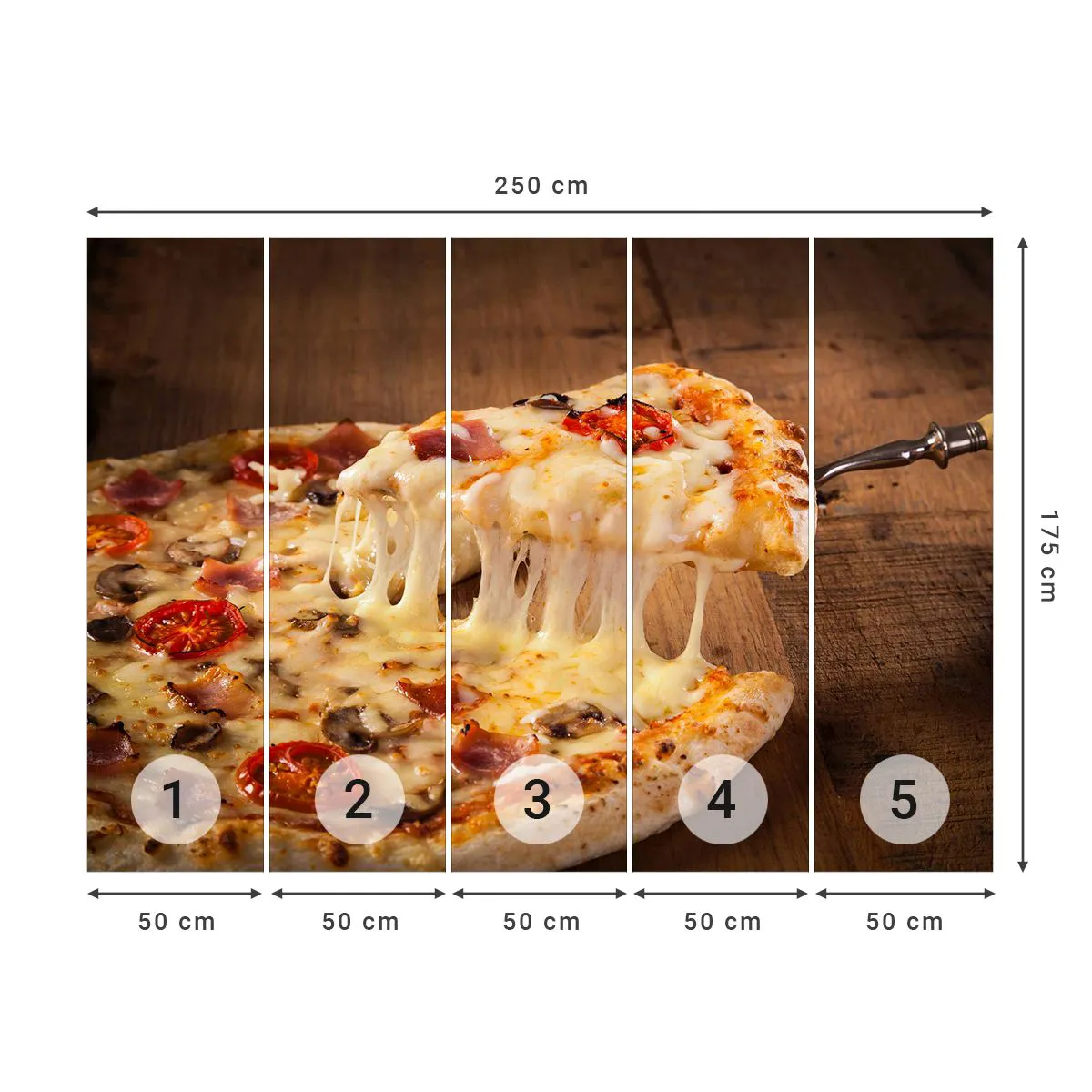 Photo Wallpaper Standard Eco - Masterpiece of Italian Art - Gastronomy, Pizza, Italy - 250x175 cm