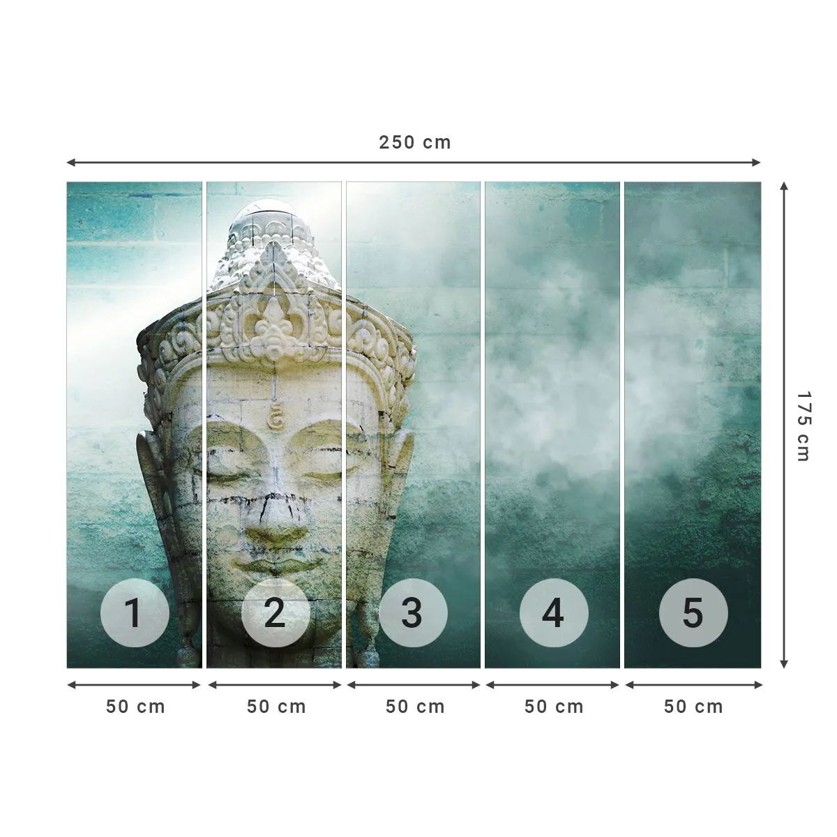 Photo Wallpaper Premium Sand - In Search of Light - Buddha, Buddha statue, Asia - 250x175 cm