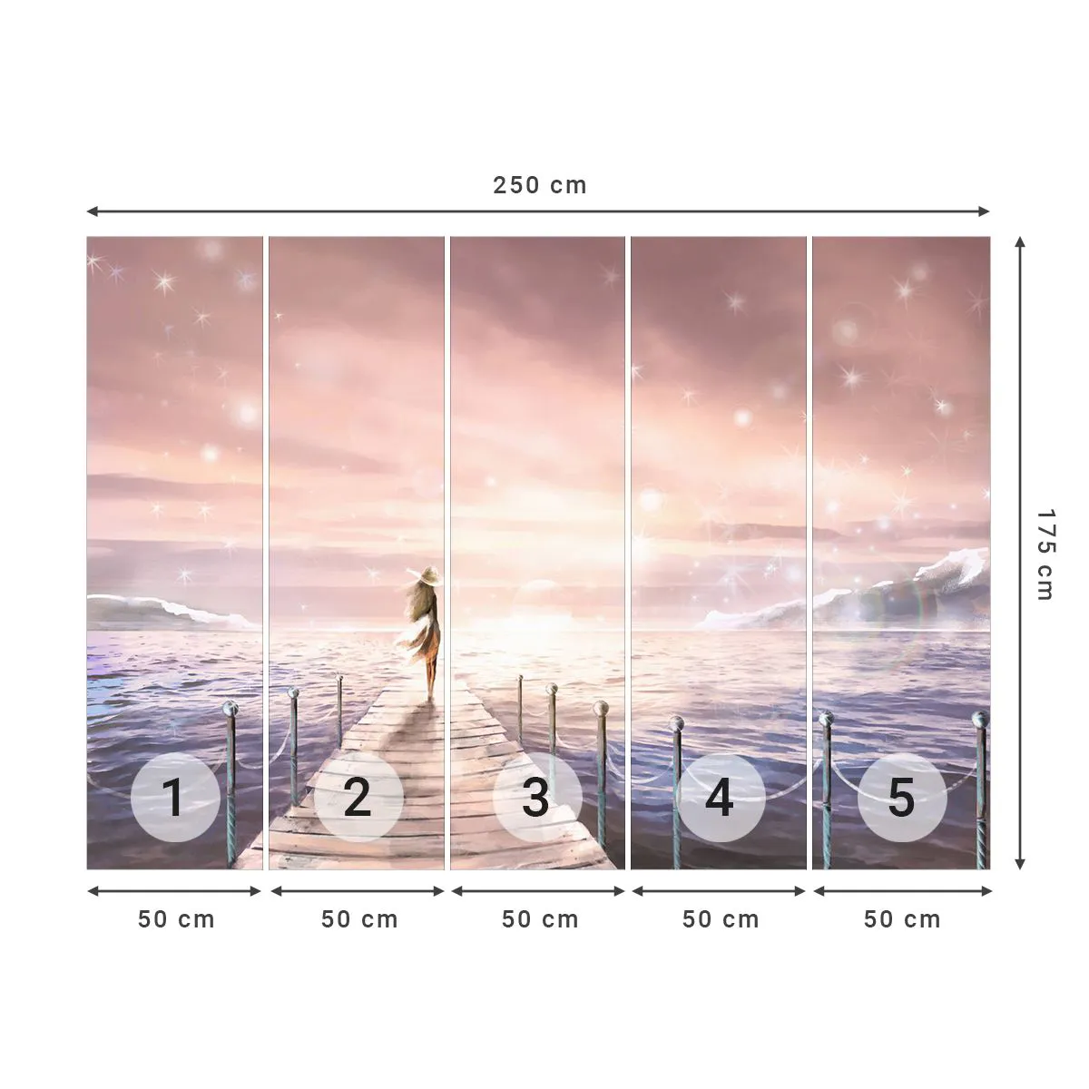 Papier Peint Photo Standard Eco - A la lumière d'un rêve - Paysage, Femme, Mer - 250x175 cm