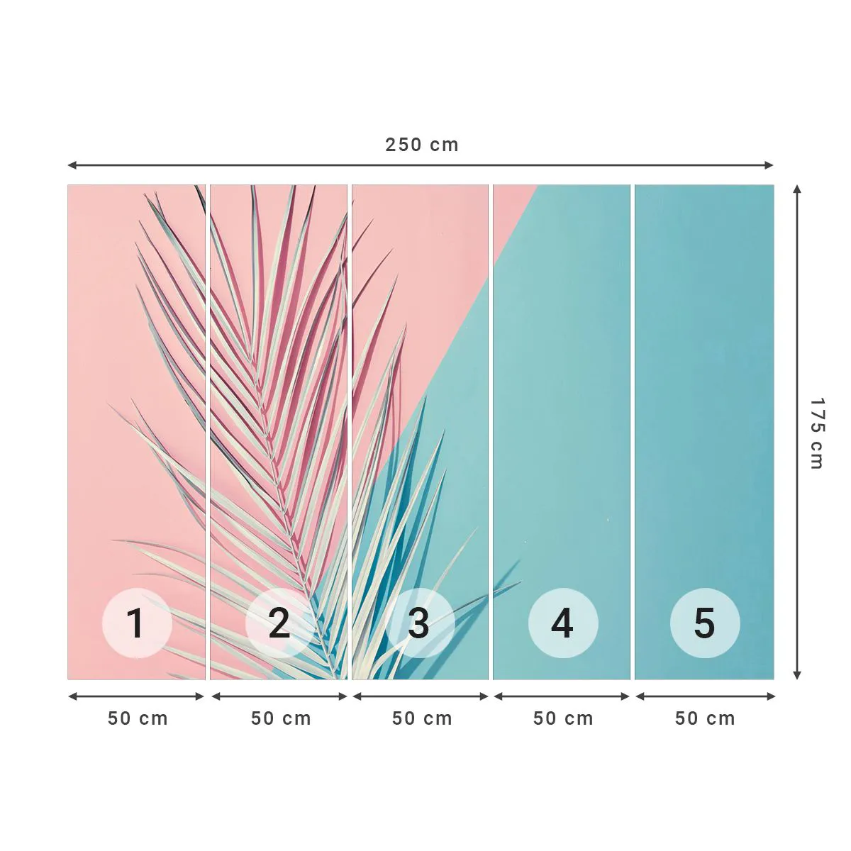 Fototapeta Premium Sand - Tropický dojem - Palmový list, Abstrakcia, Grafika - 250x175 cm