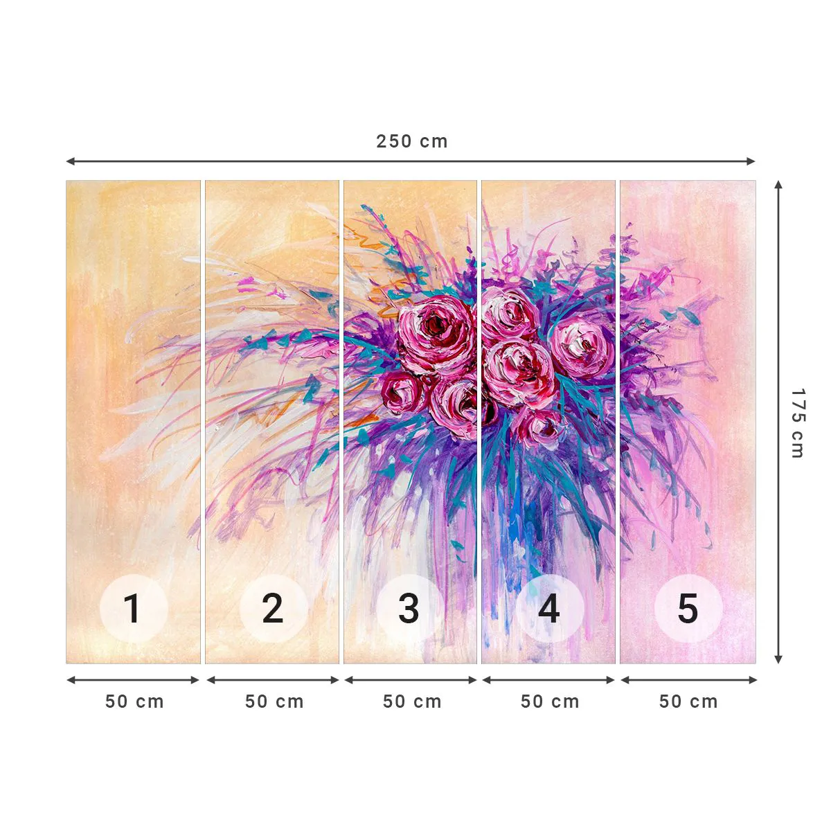 Tapet Premium Canvas - Fântână de trandafiri - Flori, Buchet de flori, Trandafir - 250x175 cm