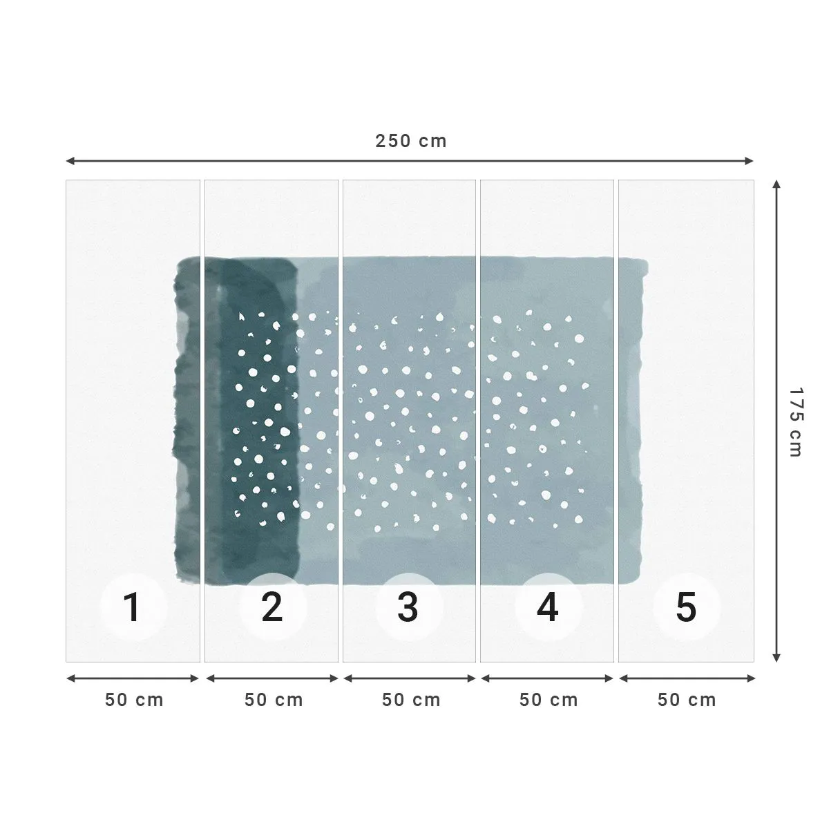 Selbstklebende Fototapete Deluxe Sticker - Auf Blau gewachsen - Abstraktion, Stück, Minimalismus - 250x175 cm