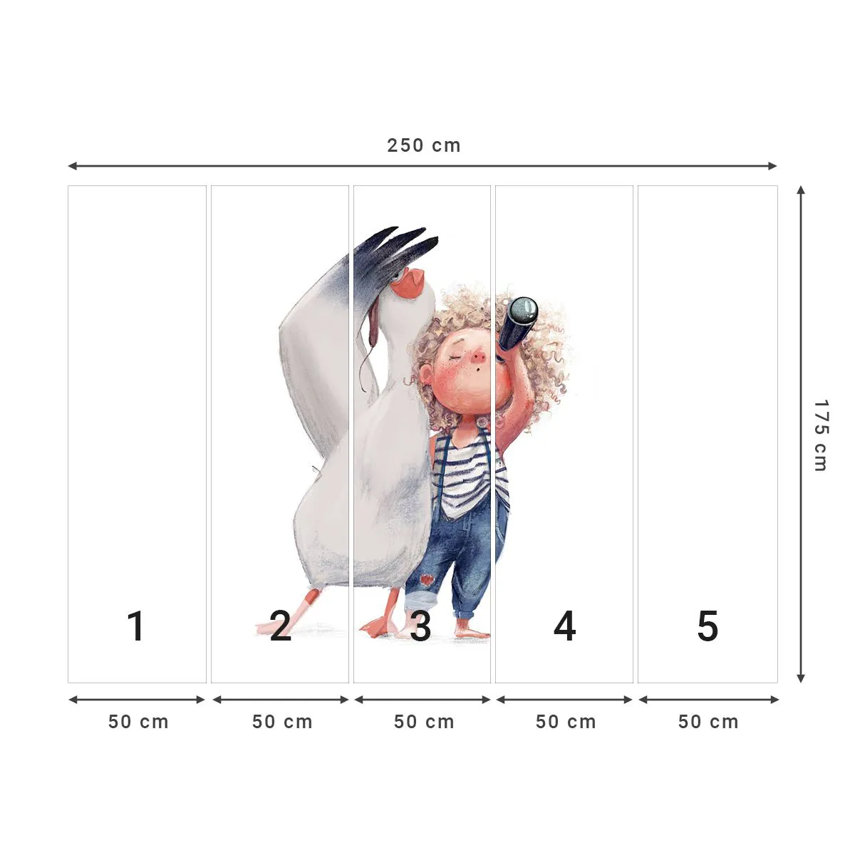 Fotobehang Premium Canvas - Een geweldige reisroute - Voor kinderen, Vriendschap, Meisje - 250x175 cm