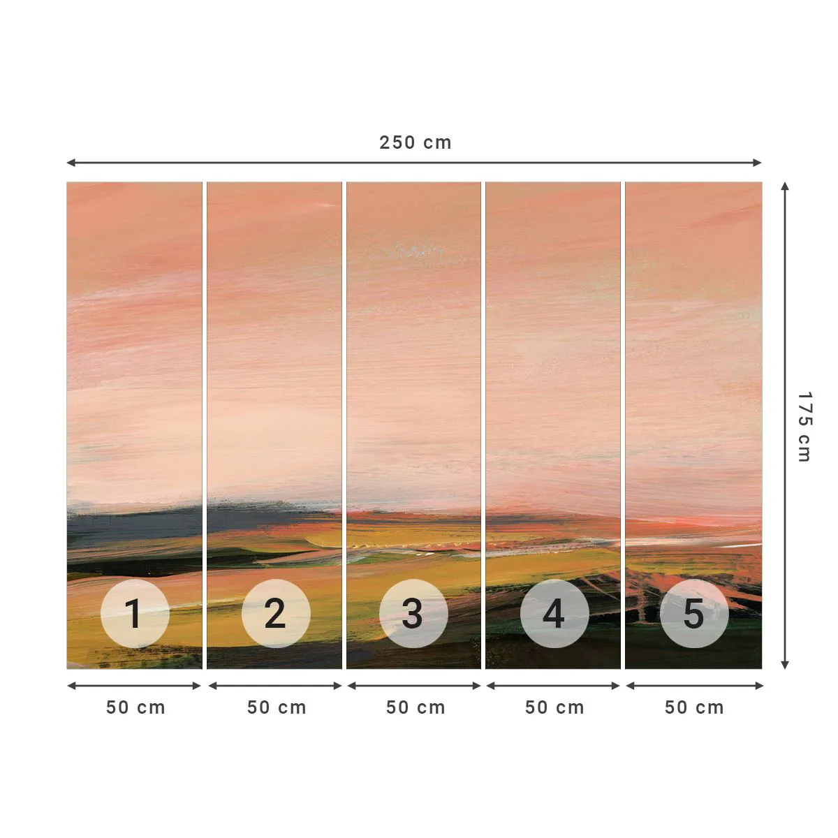Papel de Parede Premium Sand - Em tons rosa - Paisagem, Pedaço, Visualizar - 250x175 cm