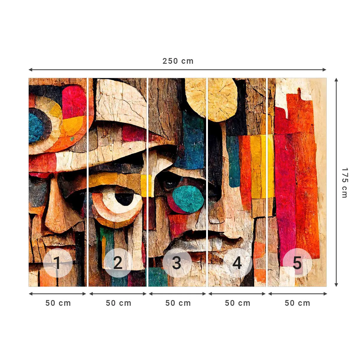 Fotobehang Premium Canvas - Ik zie je… - Abstractie, Hout, Beeldhouwwerk - 250x175 cm