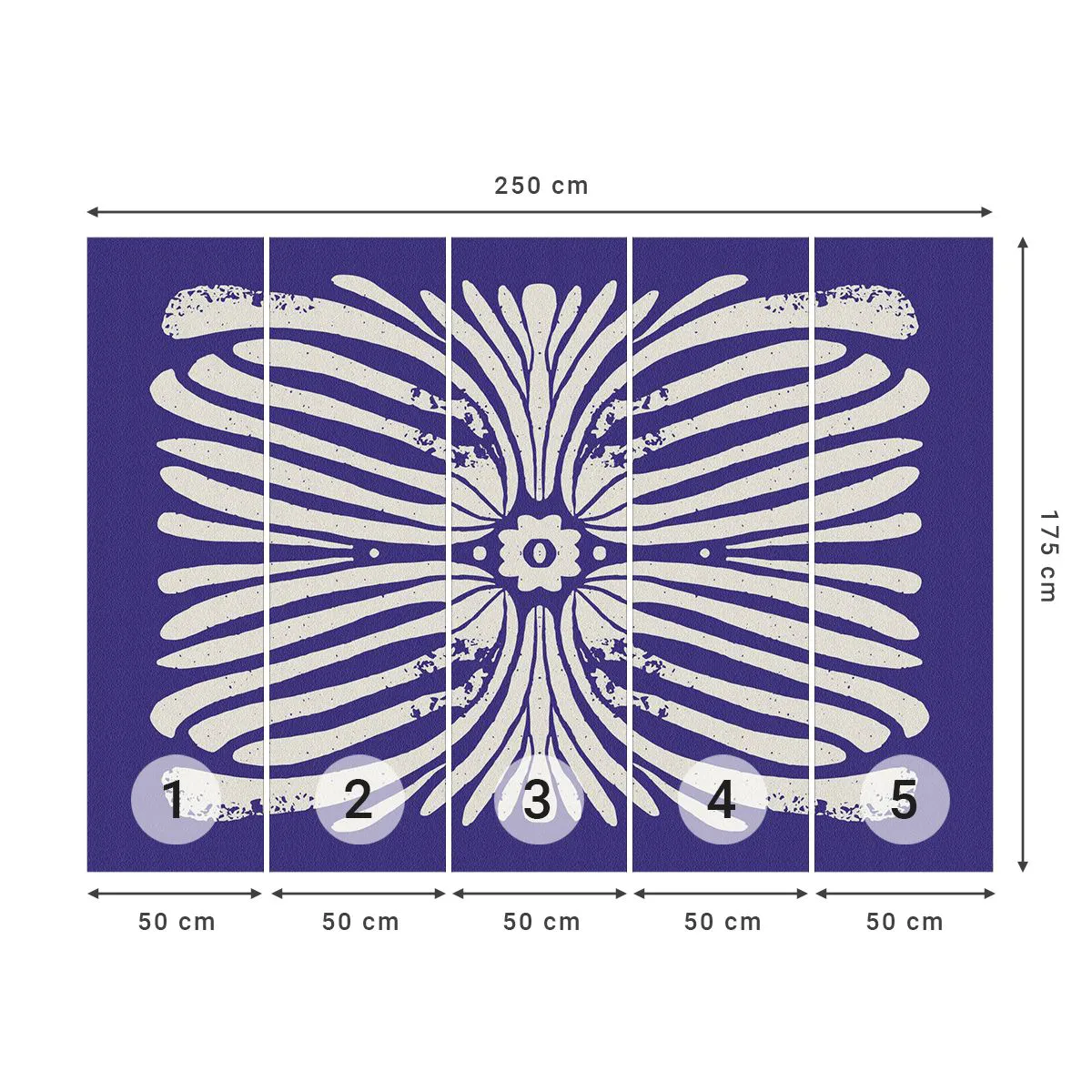 Fototapet Premium Canvas - Etnisk inspiration - Boho, Botanisk, Bit - 250x175 cm