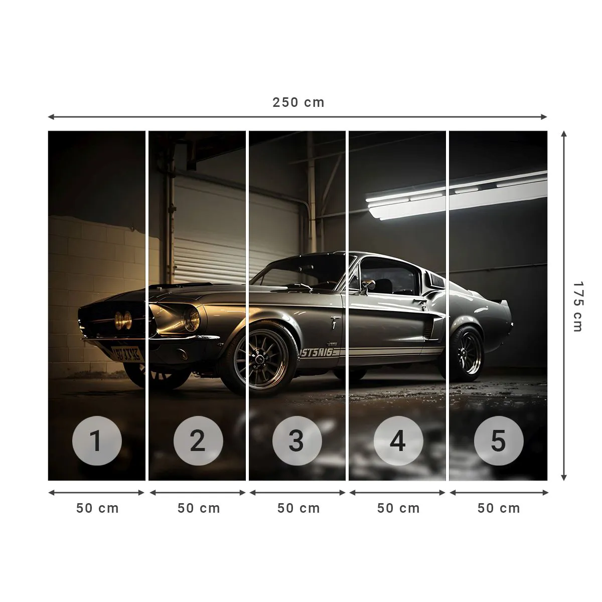 Fototapet Standard Eco - Tilbage til fortiden - Sportsvogn, Retro, Klassisk - 250x175 cm