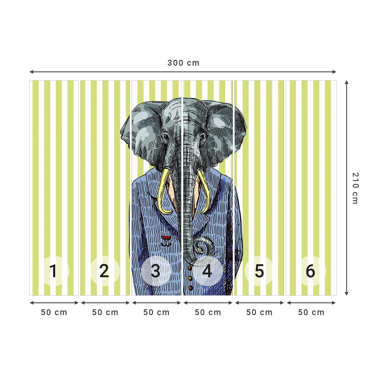 Papier Peint Photo Standard Eco - Élégant par nature - Abstraction, Éléphant, Portrait - 300x210 cm